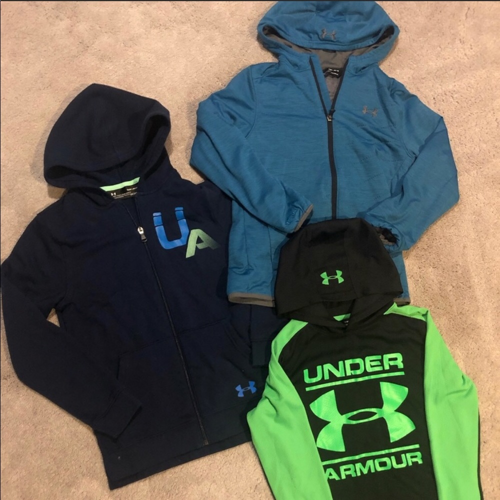 Lot of 3 UA boys’ hoodies